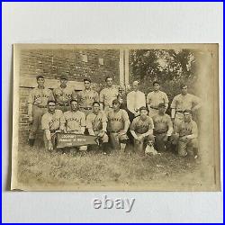 Vintage Group Photograph Men Baseball Team Pennant Winners Dog Lockhart SC 1930