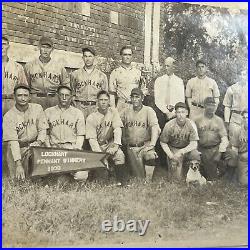 Vintage Group Photograph Men Baseball Team Pennant Winners Dog Lockhart SC 1930