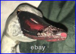 Vintage Hand Carved Cedar Wood, Black Swan Decoy Eli B. Wesley 23 inches