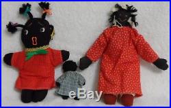 Vintage Handmade African American Black Americana Cloth Rag Dolls Lot Of 12