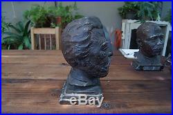 Vintage Inge Ruth Hardison Anodized Bronze Plaster Bust of Norbert Rilieu