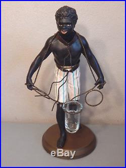 Vintage Large Petites Choses Blackamoor Figurine / Statue, Man with Glass Jar