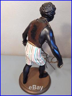 Vintage Large Petites Choses Blackamoor Figurine / Statue, Man with Glass Jar