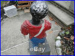 Vintage Lawn Jockey Groom Hitching Post Statue Black Americana 43 Tall