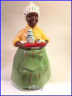 Vintage Luzianne Black Americana Mammy Cookie Jar Aunt Jemima Roseville OH