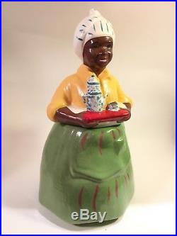 Vintage Luzianne Black Americana Mammy Cookie Jar Aunt Jemima Roseville OH