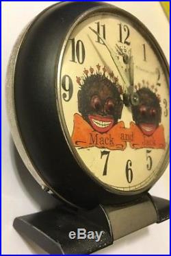 Vintage Mack And Jack Black Americana Advertising Clock