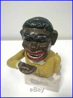 Vintage Mechanical Bank Jolly Boy Rare! Working. Original Painting