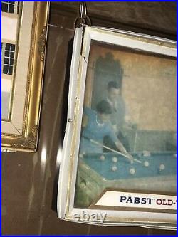 Vintage PABST BLUE RIBBON PBR Black Americana 3D Display Lighted Beer Bar Sign