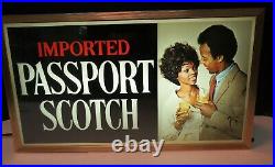 Vintage Passport Scotch Electric Sign Black Americana Calvert Distiller Lighted