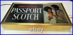 Vintage Passport Scotch Electric Sign Black Americana Calvert Distiller Lighted