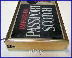 Vintage Passport Scotch Electric Sign Black Americana Calvert Distiller Lighted