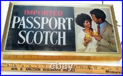 Vintage Passport Scotch Electric Sign Black Americana Calvert Distiller Lighted