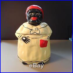 Vintage Pearl China Mammy Cookie Jar Black Americana Hand Decorated 22kt Gold