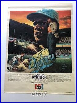 Vintage Pepsi-Cola Black History Poster Jackie Robinson