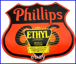 Vintage Phillips 66 Ethyl Porcelain Sign- Service Station Gasoline Americana