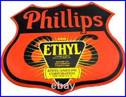 Vintage Phillips 66 Ethyl Porcelain Sign- Service Station Gasoline Americana