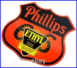 Vintage Phillips 66 Ethyl Porcelain Sign- Service Station Gasoline Americana