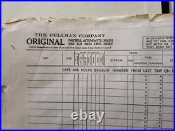 Vintage Pullman Porter Timesheets Authentic Originals In Triplicate