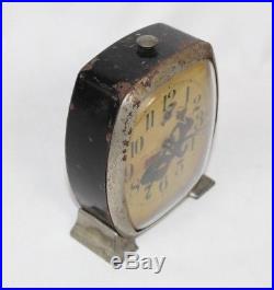 Vintage RARE Little Black Popeye DOEHLER Alarm Clock Black Americana WORKS