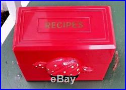 Vintage Red Plastic F&f Aunt Jemimia Recipe Box