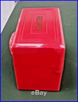 Vintage Red Plastic F&f Aunt Jemimia Recipe Box