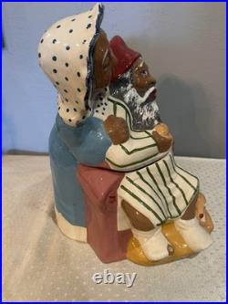 Vintage Rick Wisecaver Black Americana. Holiday Cookie Jar. 11