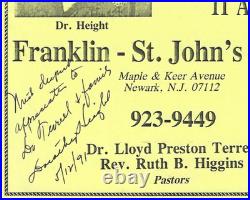 Vintage SIGNED Dr. Dorothy I. HeightAfrican American Church1991 Handbill Flyer