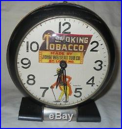 Vintage Smoking Tobacco Alarm Clock Black Americana / Memorabilia Sambo Cigar