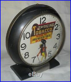 Vintage Smoking Tobacco Alarm Clock Black Americana / Memorabilia Sambo Cigar