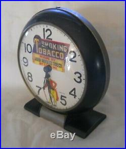 Vintage Smoking Tobacco Alarm Clock Black Americana / Memorabilia Sambo Cigar