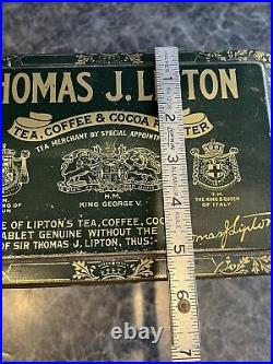 Vintage Thomas J Lipton Coffee Tea Cocoa Black Americana Tin 3 Lbs Has Damage