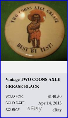 Vintage Two Coons Axle Grease Black Americana Boy Raccoon 12 Metal Gas Oil Sign