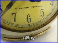 Vintage Walt Disney Prod De Tar Baby Lux Alarm Clock Black Americana Face