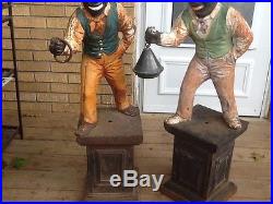 Vintage cast iron lawn jockeys Pair (two) will split up $1500 each or $2800 pair