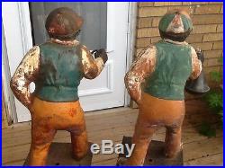 Vintage cast iron lawn jockeys Pair (two) will split up $1500 each or $2800 pair