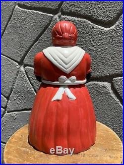 Vintage collectible Black Americana Figure with Red Dress Cookie Jar