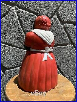 Vintage collectible Black Americana Figure with Red Dress Cookie Jar