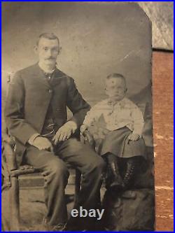 Vintage photo Dad and Child