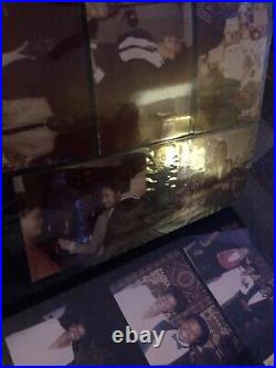 Vintage photo album with photos African American family