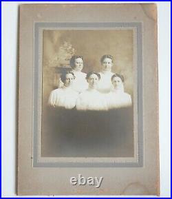 Vtg 1900s Photograph Photo Buckingham Sisters Illinois Ida Lizzie Josie Minnie