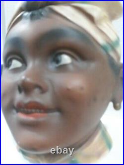 Vtg Black Americana Aunt SYRUP Figural Head Tobacco Jar Humidor Antique Pancake