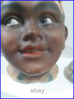 Vtg Black Americana Aunt SYRUP Figural Head Tobacco Jar Humidor Antique Pancake