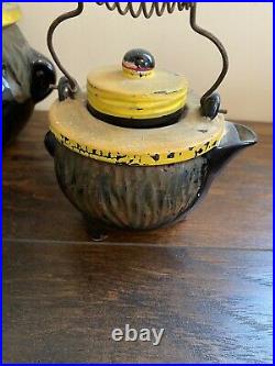 Vtg Black Americana Hand Painted Clown Teapot Set