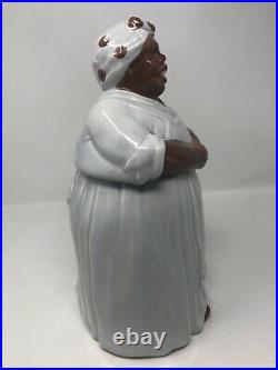 Vtg Black Americana Original Authentic Sweet Lady Blue Dress & Apron Cookie Jar