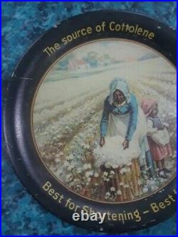 Vtg Cottolene Lard Advertising Tip Tray Black Americana Picking Cotton