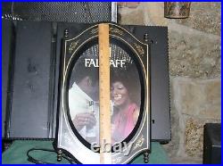 Vtg Falstaff Beer Light Up Toasting Ad Sign Black Americana Rare VryGd ++ Cond