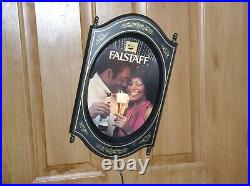 Vtg Falstaff Beer Light Up Toasting Ad Sign Black Americana Rare VryGd ++ Cond