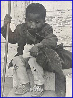 Vtg Original 1960s African American Boy Los Angeles Calif. Black & White Photo