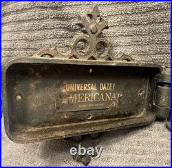 Vtg Universal Dazey Americana Cast Iron Can Opener Wall Mount Antique Wood Handl